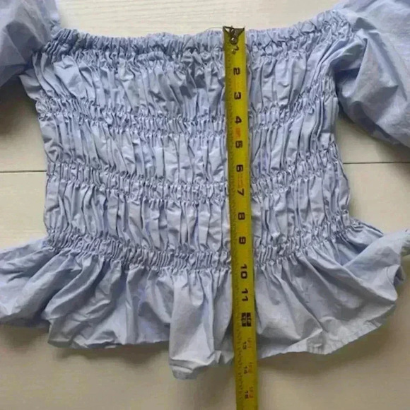 ASTR Light Blue Savina Square Neck Bubble Sleeve Blouse NWOT  Size XL - Picture 8 of 8